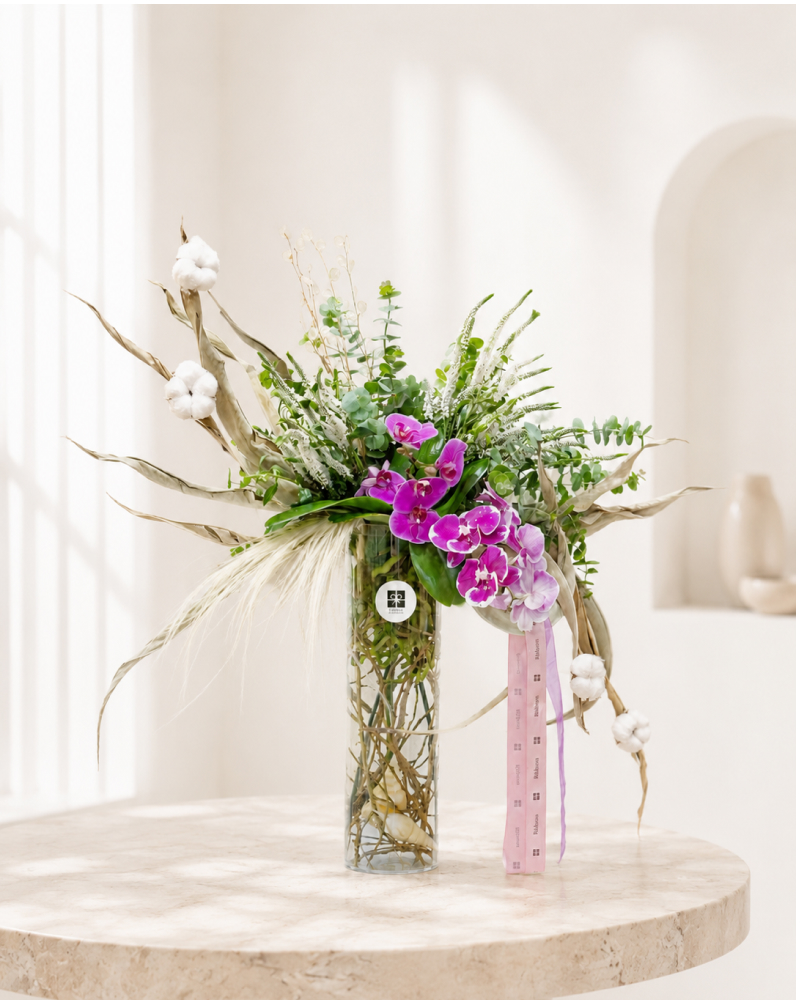 جار گل ارکیده بنفش Ribbona کد 215